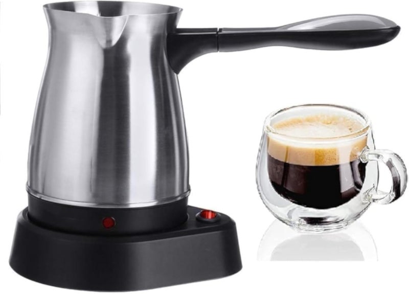 Electric Coffee Pot Stainless Steel Coffee Kettle, 800ml Stainless Steel, Slim Spout, Household Milk Boiler, Matte Touch, LED Light, 220V, 1000W